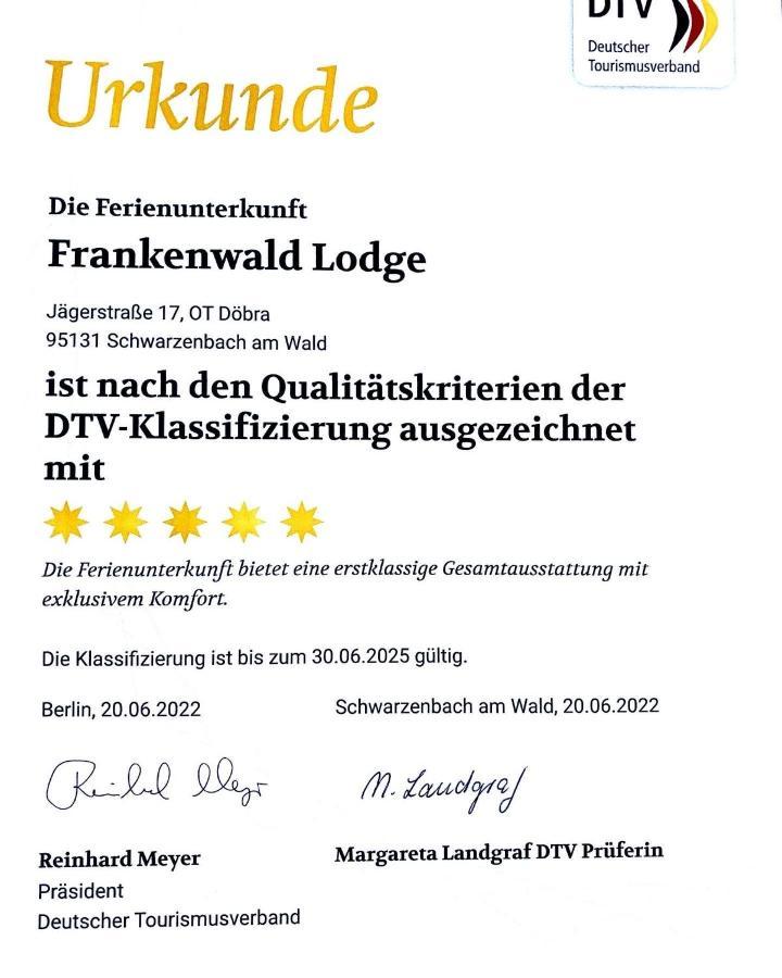 Frankenwald-Lodge Schwarzenbach am Wald Buitenkant foto